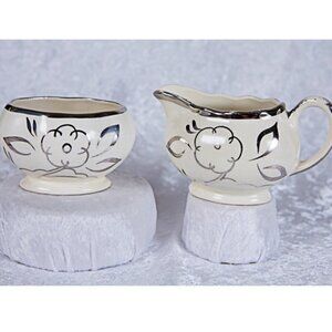 VINTAGE Sandland Ware Creamer and Sugar Bowl 1949 Mini Set CUTE SWEET CH…